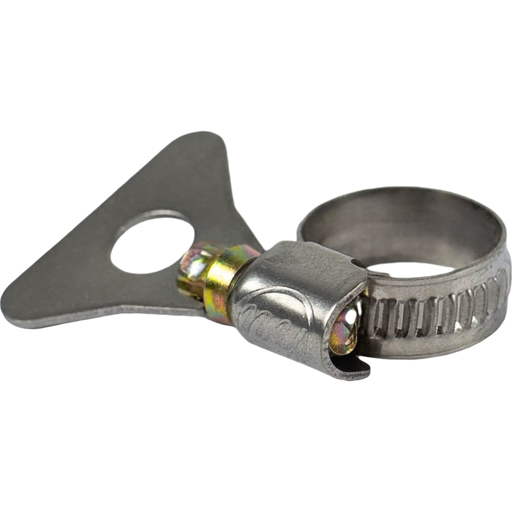 Изображение товара Червячные хомуты Политех накатные с металлическим ключом, нерж. сталь, 2 шт. в упаковке, 10-16 мм 3205016