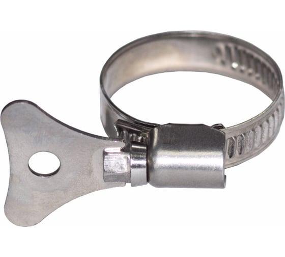 Изображение товара Червячные хомуты Политех накатные с металлическим ключом, нерж. сталь, 2 шт. в упаковке, 10-16 мм 3205016