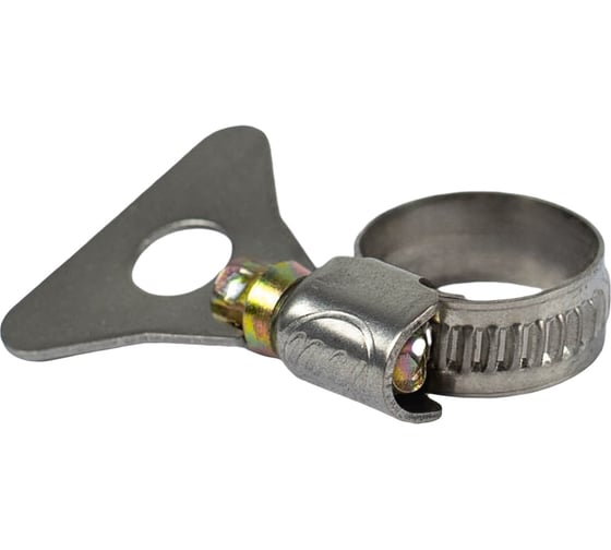 Изображение товара Червячные хомуты Политех накатные с металлическим ключом, нерж. сталь, 2 шт. в упаковке, 10-16 мм 3205016