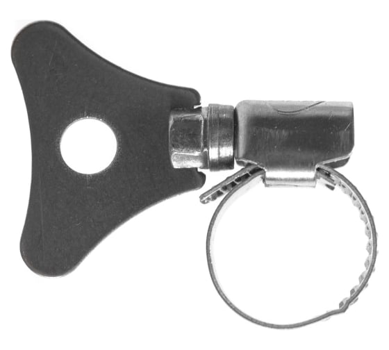 Изображение товара Червячные хомуты Политех накатные с металлическим ключом, нерж. сталь, 10 шт. в упаковке, 10-16 мм 3205116