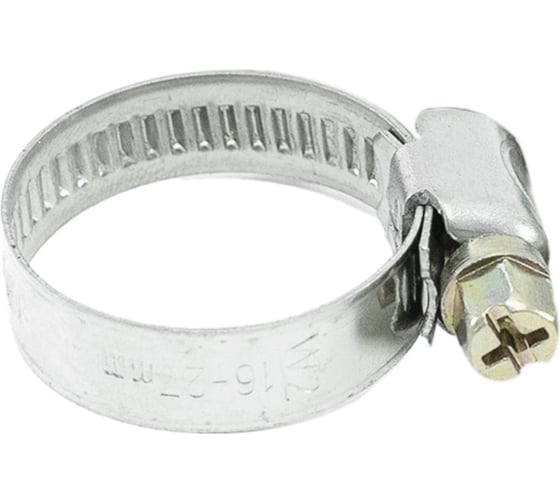 Изображение товара Червячные хомуты Политех накатные, нержавеющая сталь, 5 шт. в упаковке, 16 мм-27 мм 3203116