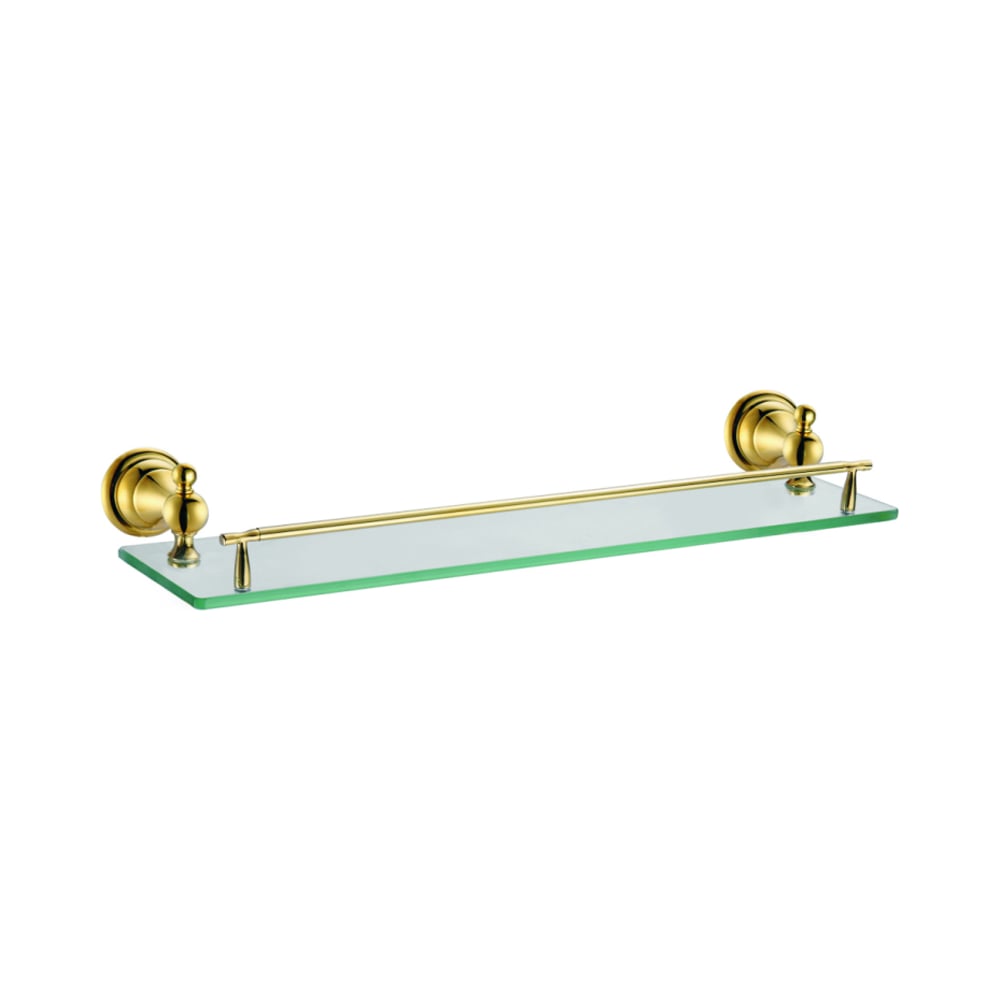 Изображение товара Стеклянная полка Azario ELVIA золото 520х140 мм для современного интерьера