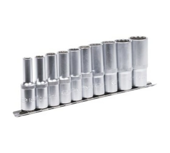 Изображение товара Набор головок высоких 10 шт., DR1/2, 12-гранные 8-24 мм, планка АвтоDело 39837 13342