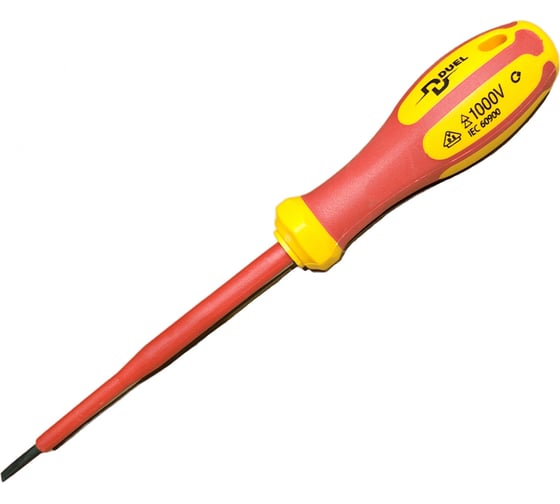 Изображение товара Диэлектрическая отвёртка DUEL 1000V прямой шлиц Sl4 DE01-040-100