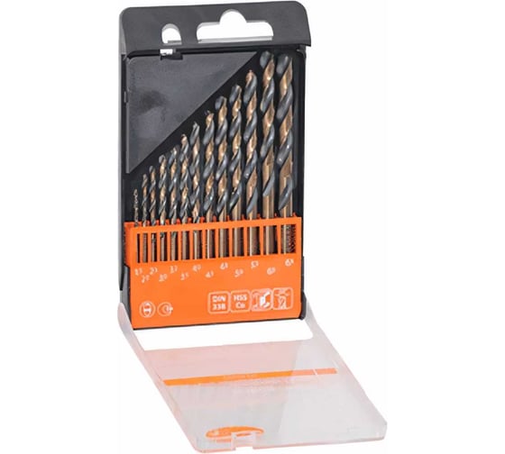 Изображение товара Набор сверл по металлу Р6М5К5 1.5-6.5 мм, 13 шт. пласт/ф Professional АвтоDело 40813 14575