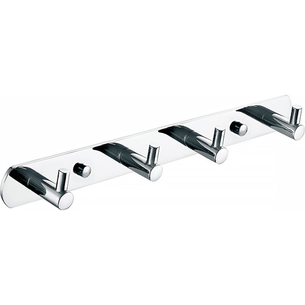 Изображение товара Планка 4 крючка Azario NESSY хром для дома и офиса, надежная крепеж