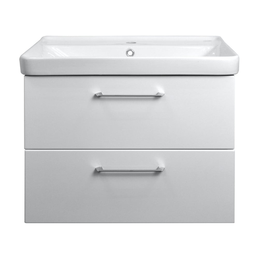 Изображение товара Комплект подвесной тумбы с раковиной Azario Ника 60 белый современный дизайн