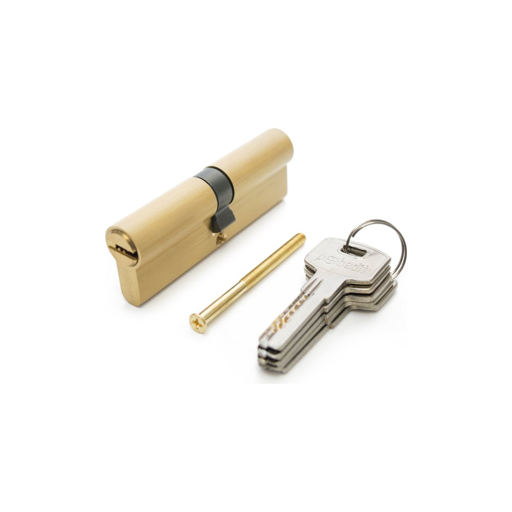 Изображение товара Цилиндровый механизм Pobedit ключ-ключ 90 мм золото надежная защита