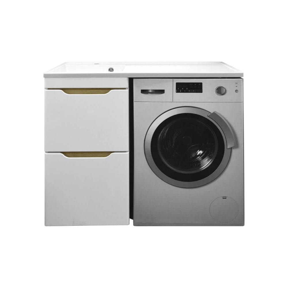 Изображение товара Комплект Azario тумба под стиральную машинку 110 Magenta с раковиной