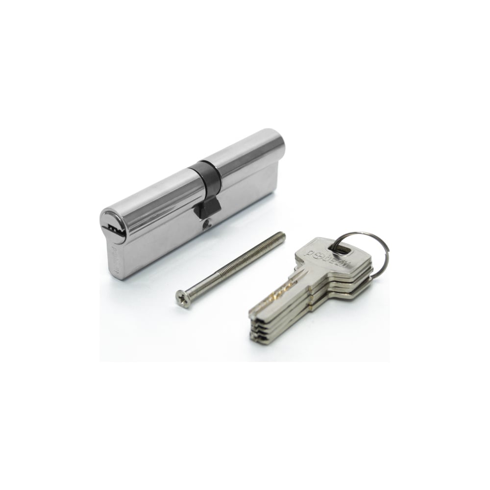 Изображение товара Цилиндровый механизм Pobedit ключ-ключ серебро 100 мм двухсторонний