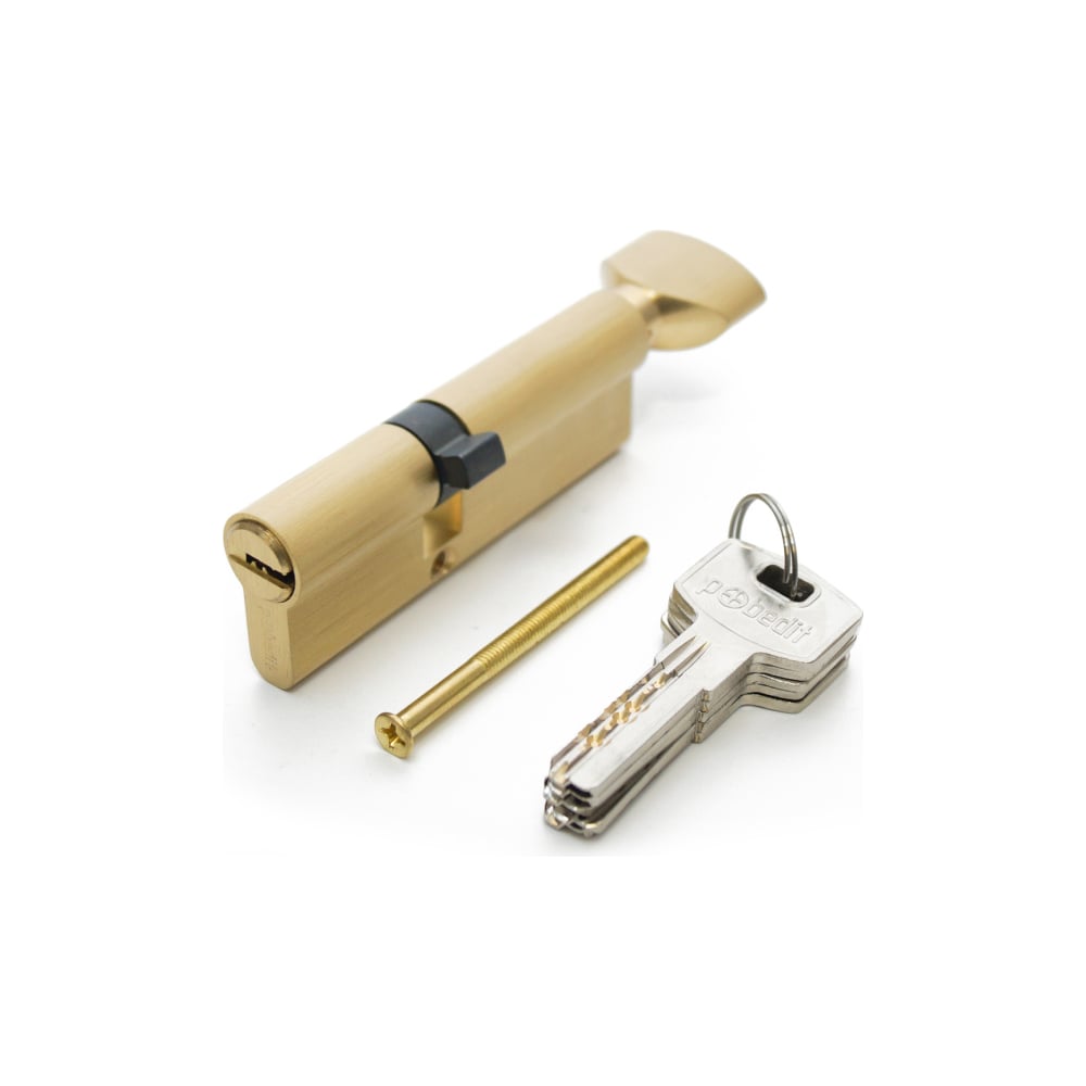 Изображение товара Цилиндровый механизм Pobedit ключ-защелка золото 50x40 мм