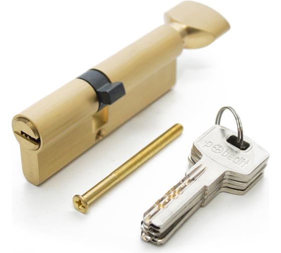 Изображение товара Цилиндровый механизм Pobedit ключ-защелка, цвет золото, В50x40 мм 8126420