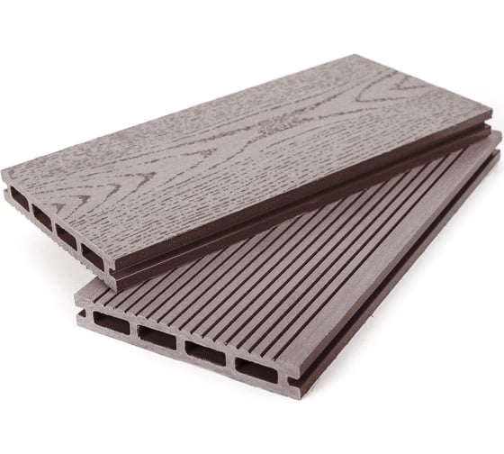 Изображение товара Террасная доска Grand Line 140 мм вельвет и тиснение шоколад 3м 413882