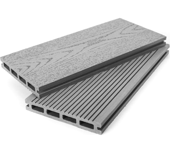 Изображение товара Террасная доска Grand Line 140 мм вельвет и тиснение серый 3м 426624
