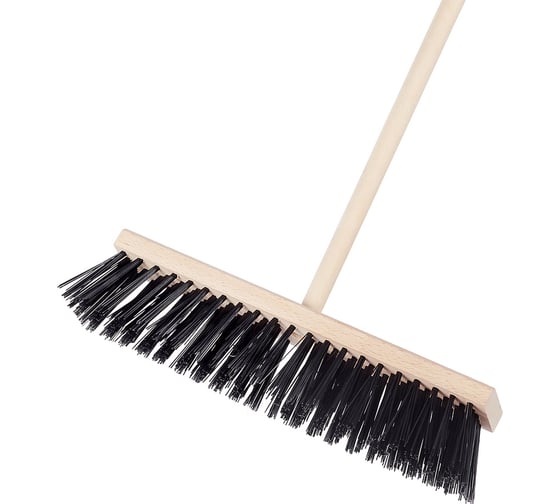 Изображение товара Тротуарная деревянная щетка РемоКолор 400x65мм в сборе с черенком 1200мм, резьбовое соед., (шт.) 60-2-004