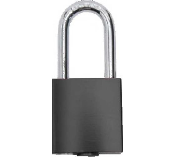 Изображение товара Блокировочный замок  Точка Безопасности алюминиевый, пиновый цилиндр, стальная дужка, высота - 38 мм, черный gwr027PS38BLK