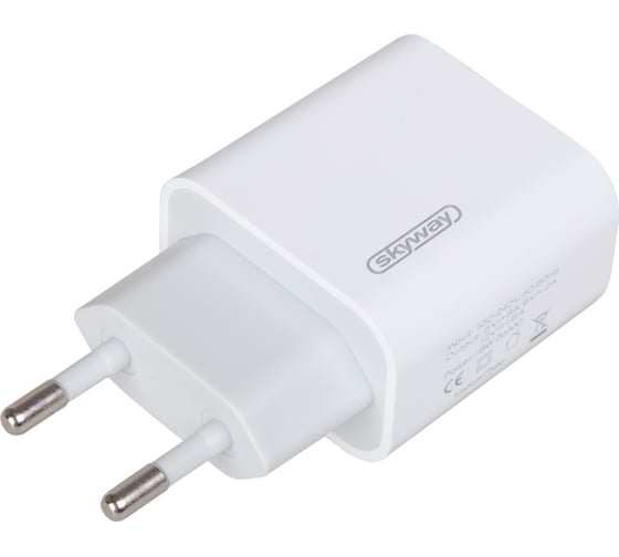 Изображение товара Сетевое зарядное устройство SKYWAY 220v 18w type-c (pd) белый S04602001