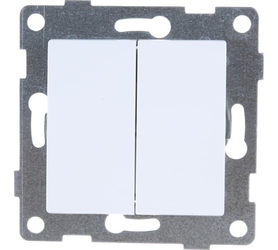 Изображение товара Выключатель GUSI ELECTRIC Ugra 2 клавиши, СУ,10А,250В, белый С11В2-001