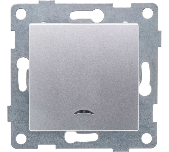 Изображение товара Выключатель GUSI ELECTRIC Ugra 1 клавиша, индикация, СУ, 10А, 250В, серебро С11В18-004