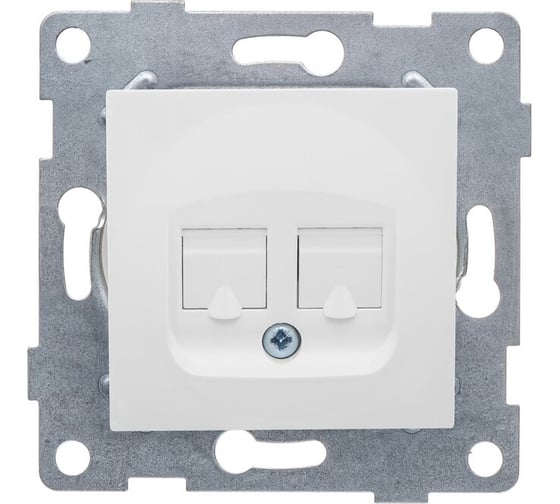 Изображение товара Телефонная розетка GUSI ELECTRIC Ugra МЕХ RJ12, двойной, СУ, белый С11Т2-001