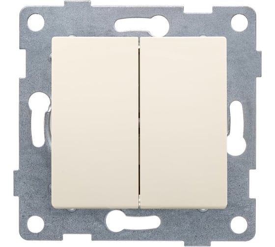 Изображение товара Выключатель GUSI ELECTRIC Ugra 2 клавиши, СУ, 10А, 250В, бежевый С11В2-003