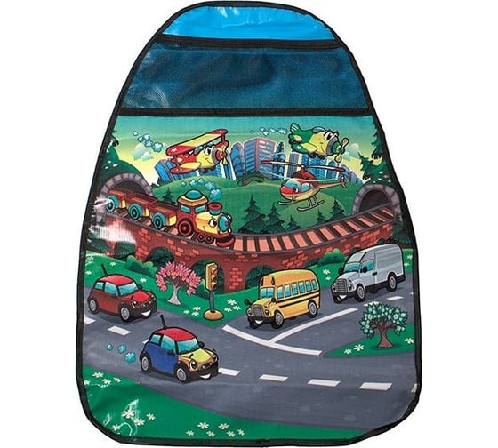 Изображение товара Защитная накидка на спинку переднего сидения 61х46 см Город с карманом DolleX NSK-105