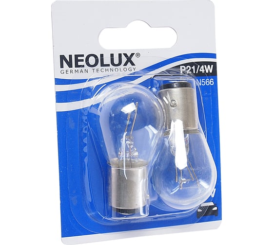 Изображение товара Автолампа NEOLUX P21 4W BAZ15d блистер, 2шт 12V 1 10 N566-02B