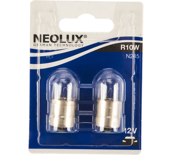 Изображение товара Автолампа NEOLUX R10W BA15s блистер, 2шт 12V 1 10 200 N245-02B
