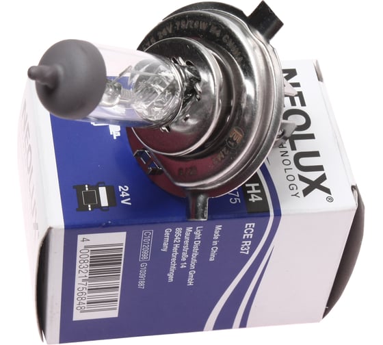 Изображение товара Автолампа NEOLUX H4 75 70 P43t-38 24V 10 100 N475