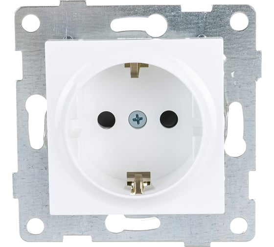 Изображение товара Розетка GUSI ELECTRIC Ugra МЕХ 1-ой с/з с з/ш, СУ, 16А, 250В, белый С11Р4-001