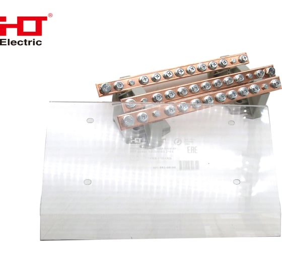 Изображение товара Распределительный блок HLT на DIN-рейку РБ-250 4П 250А (4 шины 10xM6+1xM8) 081-08-03