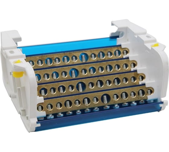 Изображение товара Распределительный блок HLT на DIN-рейку РБ-160 4П 160А (4 шины 2x9+2x8+7x7+1x12) 081-08-01