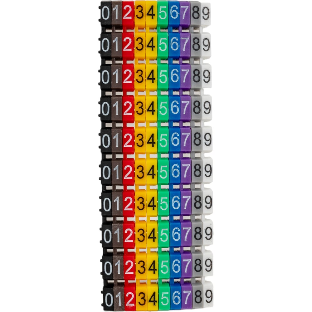 Изображение товара Маркеры HLT наборные – комплект цифр («0»-«9») 6 мм² (100 шт.) 084-08-164