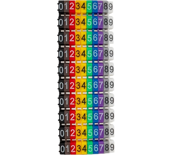 Изображение товара Маркеры HLT наборные – комплект цифр («0»-«9») 6 мм² (100 шт.) 084-08-164
