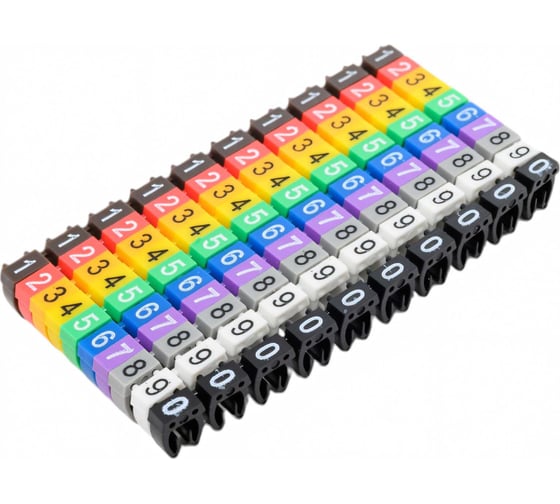 Изображение товара Маркеры HLT наборные – комплект цифр («0»-«9») 2,5 мм² (100 шт.) 084-08-162