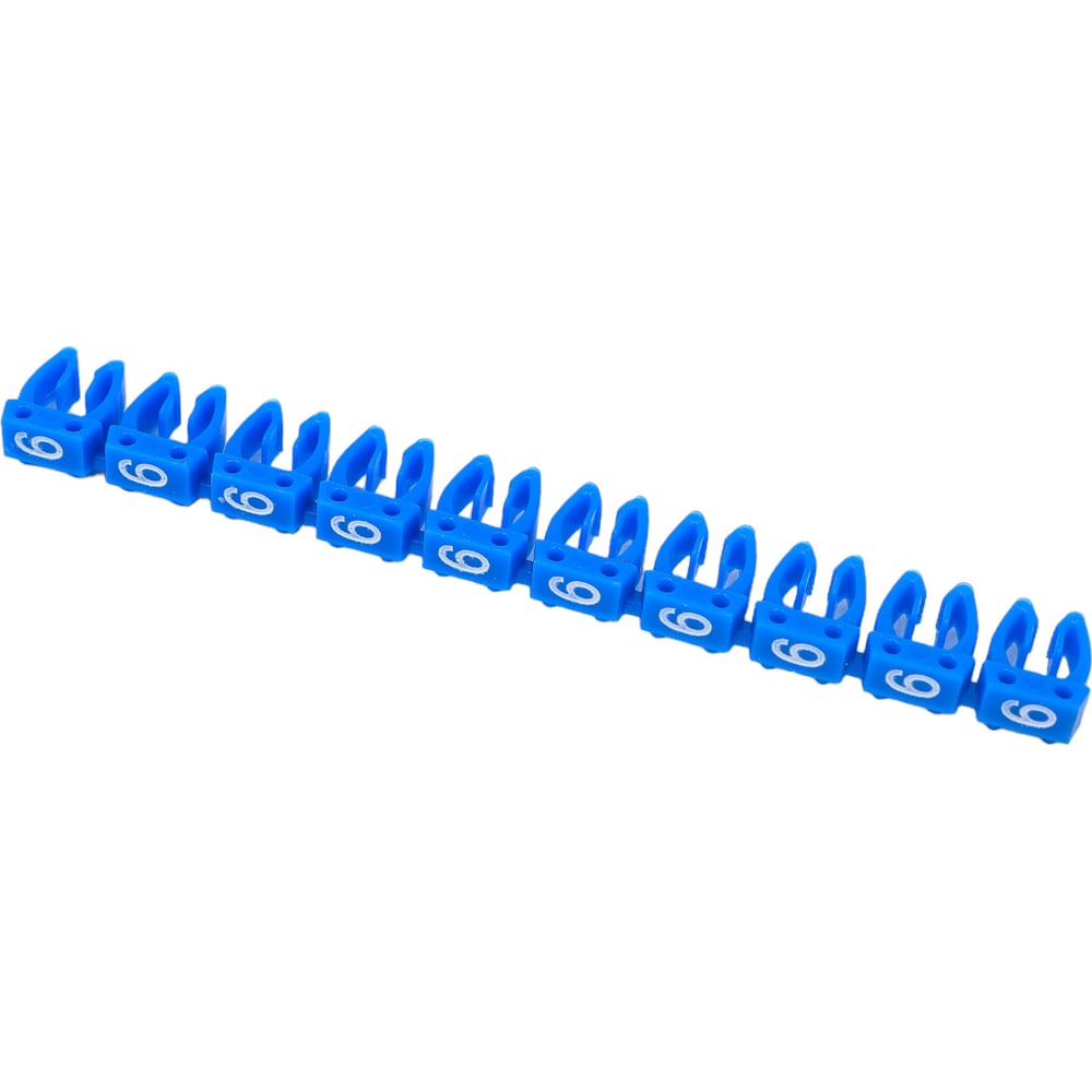 Изображение товара Набор кабельных маркеров HLT цифра 6 голубой 2,5 мм² (100 шт.)