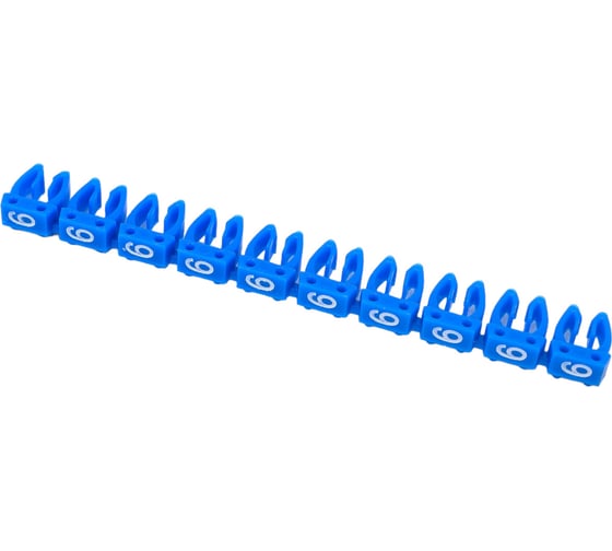 Изображение товара Маркер HLT наборный - символ "6" голубой 2,5 мм² (уп./100 шт.) 084-08-122