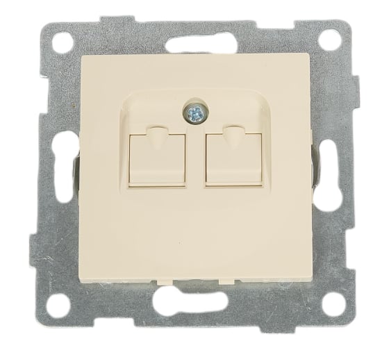 Изображение товара Компьютерная розетка GUSI ELECTRIC Ugra МЕХ RJ45, двойной, СУ, бежевый С11К2-003