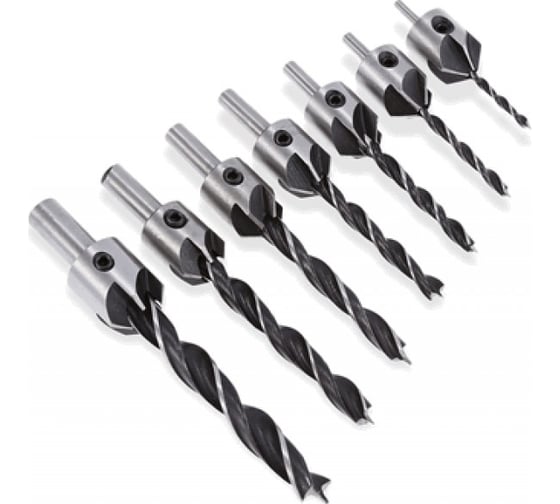 Изображение товара Набор сверл с зенковкой по дереву СТК-054 7 шт Strong стк-05400306