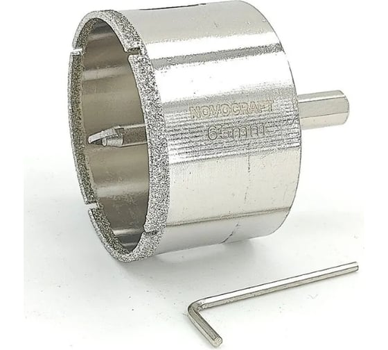 Изображение товара Коронка по керамогрaниту 65 мм с центрирующим сверлом NOVOCRAFT СAТ065077601