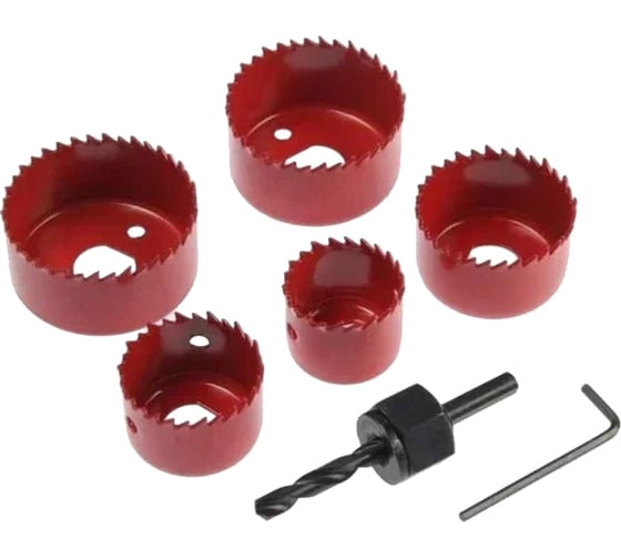 Изображение товара Набор кольцевых пил СТК-052 6 предметов (32, 38, 44, 51, 54 мм) Strong стк-052003254