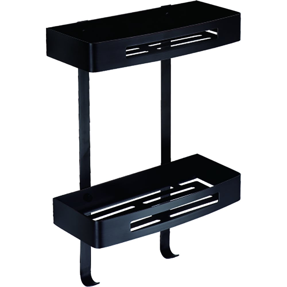 Изображение товара Двухэтажная прямоугольная полка Azario черный матовый AZ-170-2B