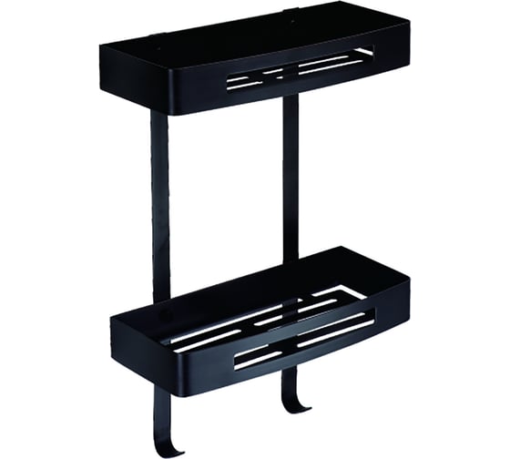 Изображение товара Прямоугольная двухэтажная полка Azario черный матовый AZ-170-2B 00082004