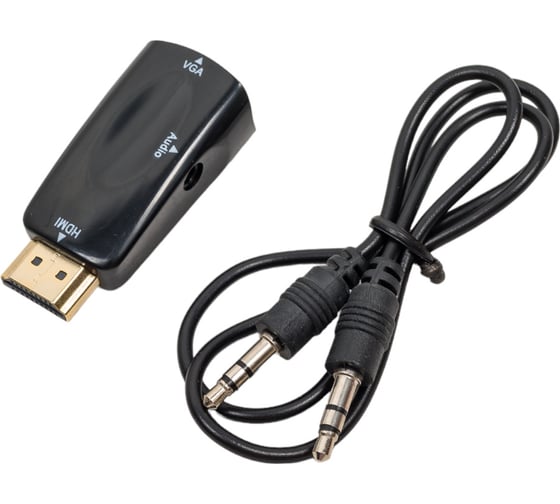 Изображение товара Адаптер Filum разъемы: hdmi a male-vga female-mini jack female, пакет FL-A-HM-VGAF-mjack-1