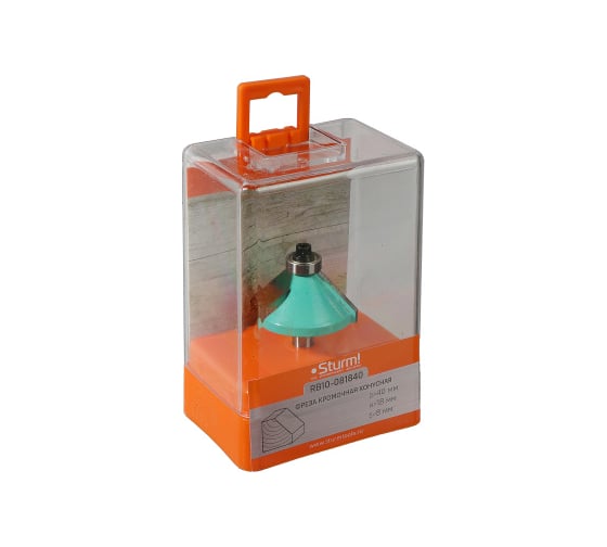 Изображение товара Фреза кромочная конусная с подшипником DxHxL 40x18x62.5 мм, хв-к 8 мм Sturm RB10-081840