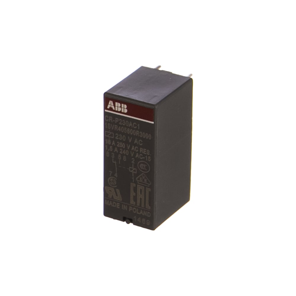 фото Промежуточное реле abb cr-p230ac1 230v 16a 1пк 1svr405600r3000