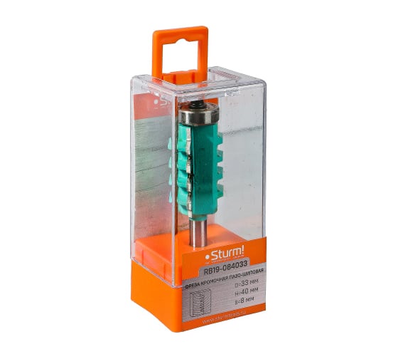 Изображение товара Фреза кромочная пазо-шиповая DxHxL 33x40x86 мм, хв-к 8 мм Sturm RB19-084033