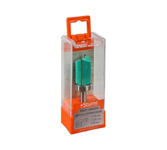 Изображение товара Фреза кромочная с верхним подшипником DxHxL 19x30x71 мм, хв-к 8 мм Sturm RB07-083019