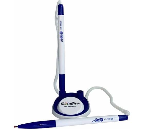Изображение товара Шариковая ручка Flexoffice smart 2 шт., на подставке, с логотипом бренда, синяя, 10 комплектов FO-PH01