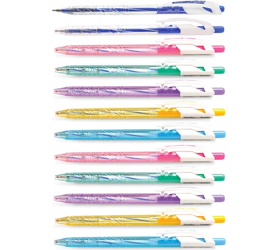 Изображение товара Ручка с масляными чернилами Flexoffice super trendee синяя, 12 шт. FO-GELB09MIX BLUE